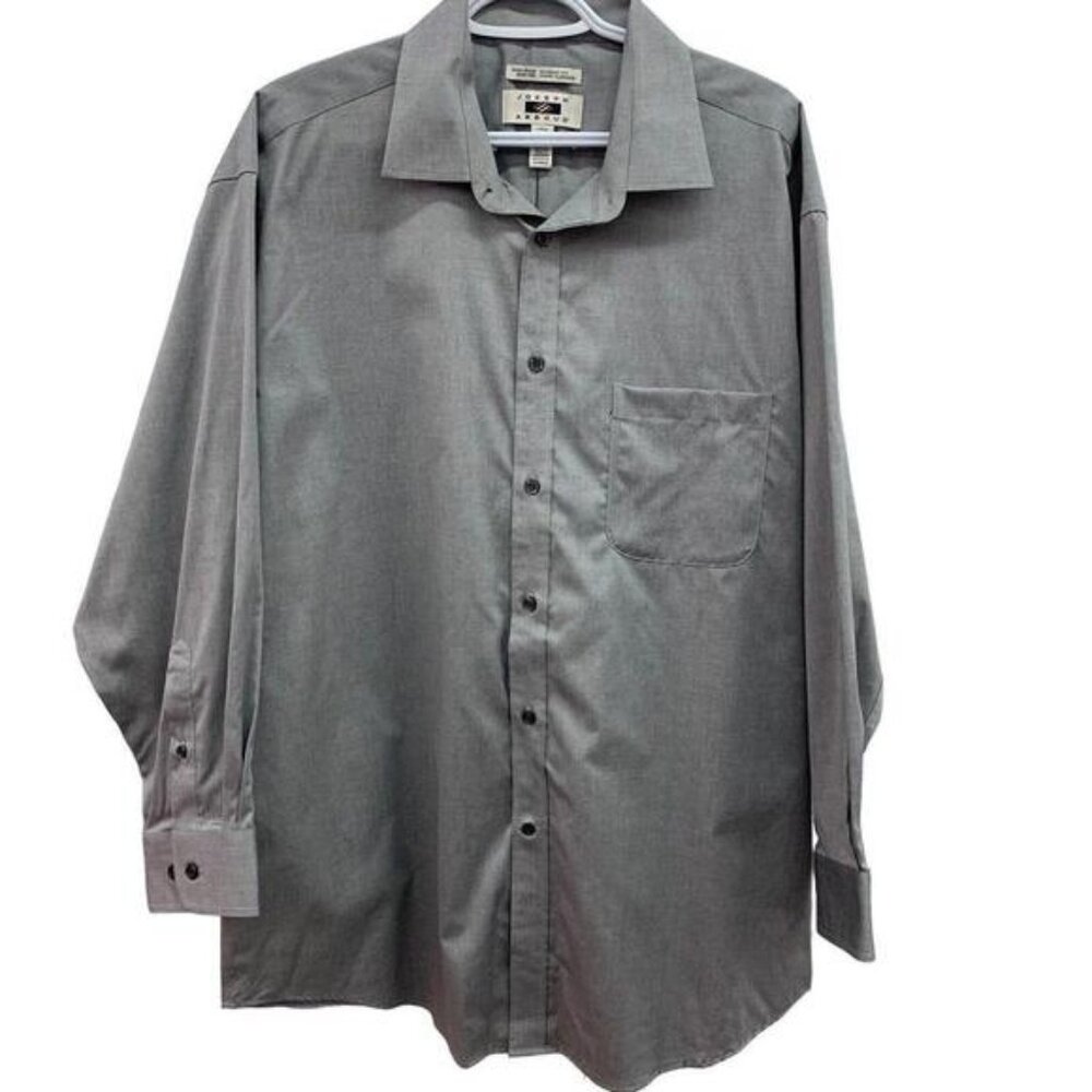 Joseph Abboud Mens Gray Non Iron Long Sleeve Button Up Shirt Size 17.53233​​